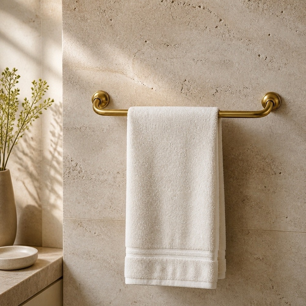 Restoration Hardware Sutton Towel Bar 18" Gold Polished Brass Luxury Home Bath